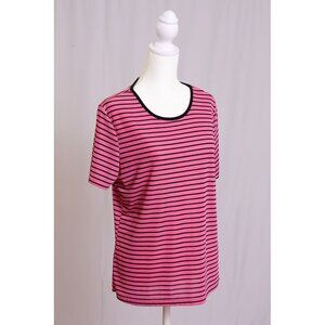 Jaclyn Smith Women’s Size Medium Pink and Black Short Sleeve Tee
